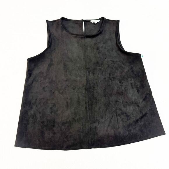 Naked Zebra Faux Suede Black Sleeveless Dress Top Size L - Picture 1 of 6